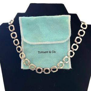 Tiffany & Co. Cushion Square Links Toggle Sterling 925 Necklace